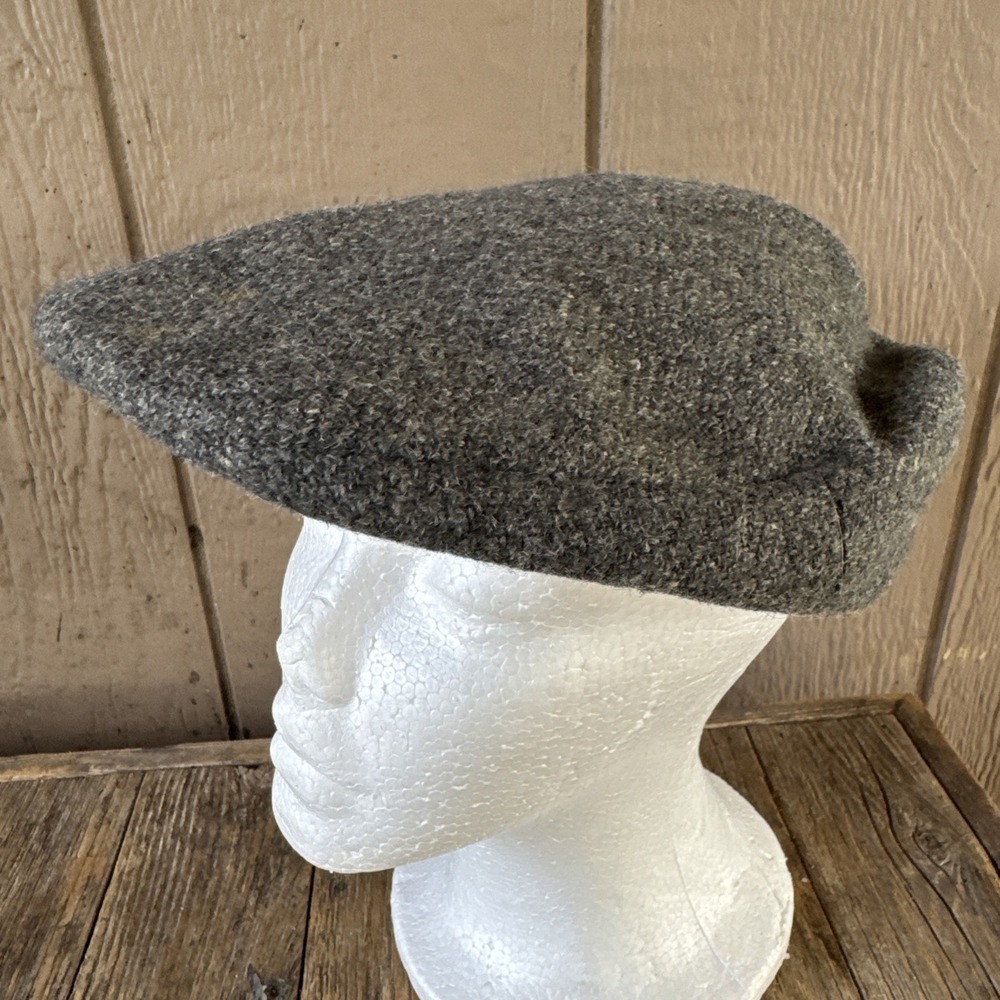 VTG Wool Newsboy Flat Cap - Size Medium Gray Hat - Empire State Caps - Picture 3 of 8
